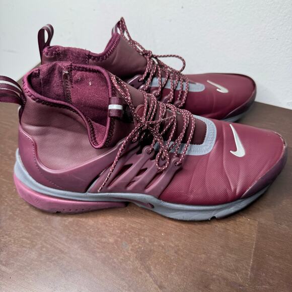 Nike Air Presto Mid‎ Utility Sneakers Burgundy Gray Men’s Size 8.5 main image 8
